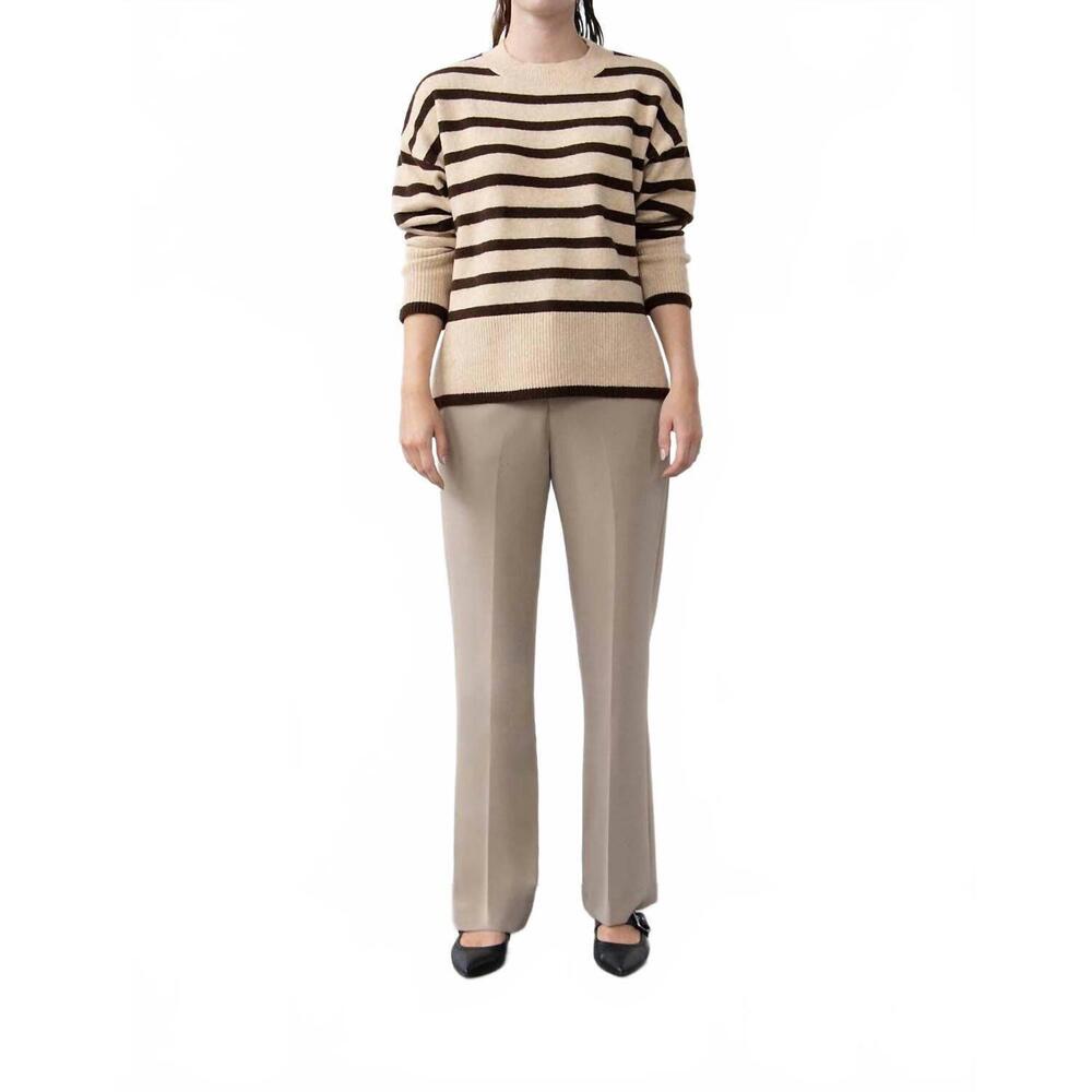 NEW WITHBLACK melina knitted striped pullover in beige multi